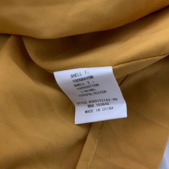 Melloday Floral Yellow & White Tiered Dress Square Neck & Ruffled Boho flowy L - Picture 3 of 13